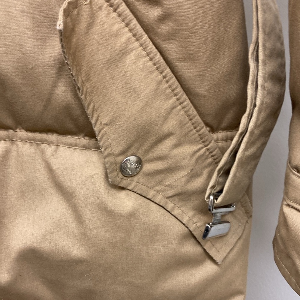1st Down Y2K Puffer Down Coat Tan Long Middie Length Belted Khaki Trench EUC! - Picture 14 of 17